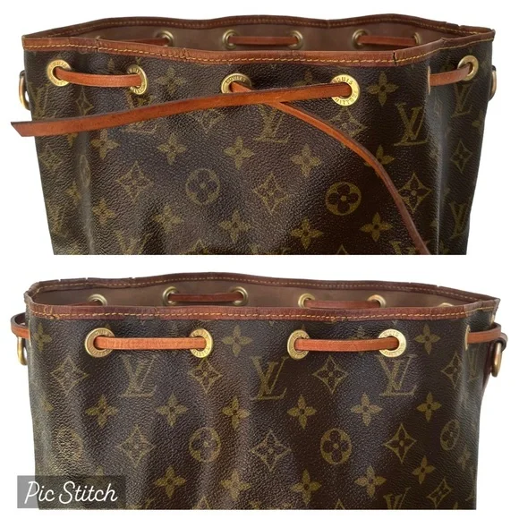 Louis Vuitton Petit Noe Shoulder Bag Monogram Coated Canvas Drawstring Vintage - Picture 12 of 17